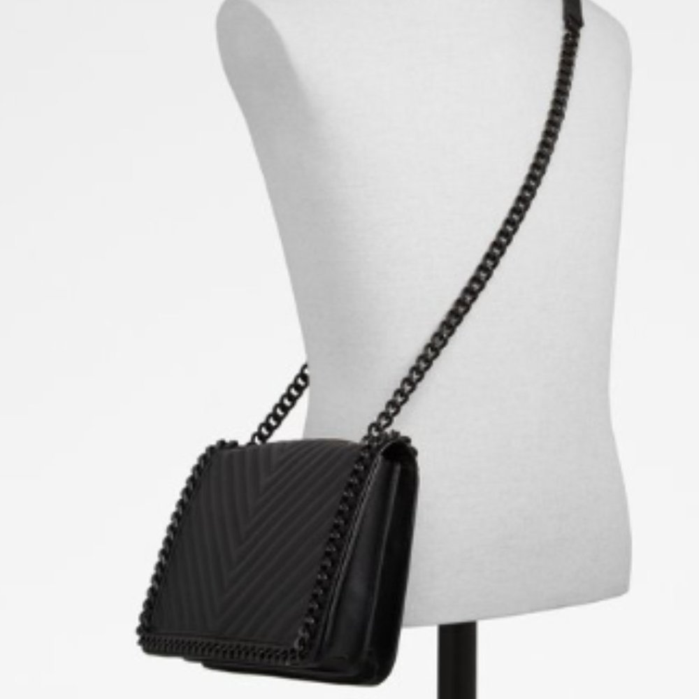 ALDO Black chained crossbody strap bag